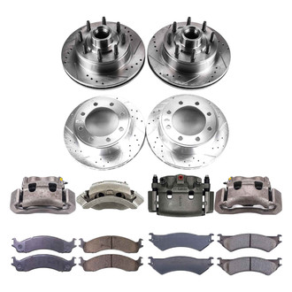 Callahan Brake Parts® - Drilled and Slotted Front and Rear Brake Kit with Calipers