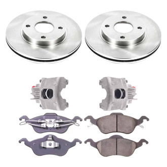 Callahan Brake Parts® - Plain Front Brake Kit with Calipers