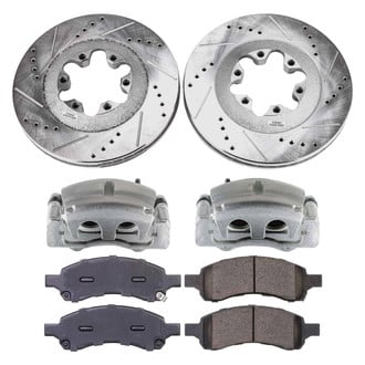 Callahan Brake Parts® - Drilled and Slotted Front Brake Kit with Calipers
