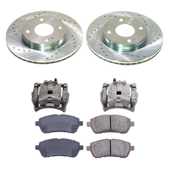 Callahan Brake Parts® - Drilled & Slotted Brake Kit with Calipers