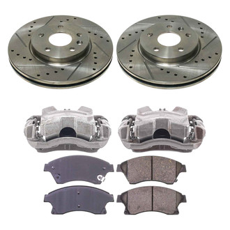 Callahan Brake Parts® K039850 - Drilled and Slotted Front Brake Kit with Calipers