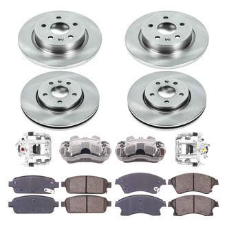 Callahan Brake Parts® - Plain Front and Rear Brake Kit with Calipers