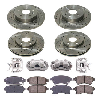 Callahan Brake Parts® - Drilled and Slotted Brake Kit with Calipers
