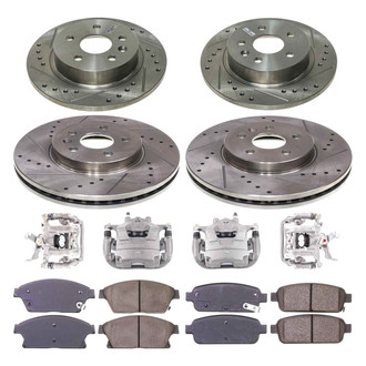 Callahan Brake Parts® - Drilled & Slotted Brake Kit with Calipers