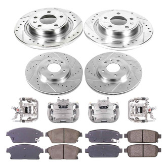 Callahan Brake Parts® - Drilled & Slotted Brake Kit with Calipers
