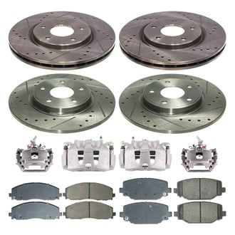 Callahan Brake Parts® - Drilled & Slotted Brake Kit with Calipers