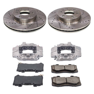 Callahan Brake Parts® - Drilled & Slotted Brake Kit with Calipers