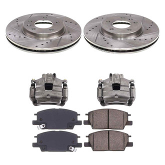 Callahan Brake Parts® - Drilled & Slotted Brake Kit with Calipers