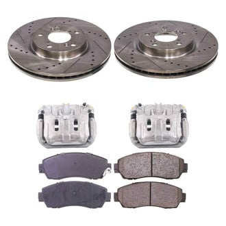 Callahan Brake Parts® - Drilled and Slotted Front Brake Kit with Calipers