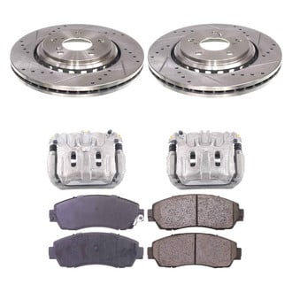 Callahan Brake Parts® - Drilled and Slotted Front Brake Kit with Calipers