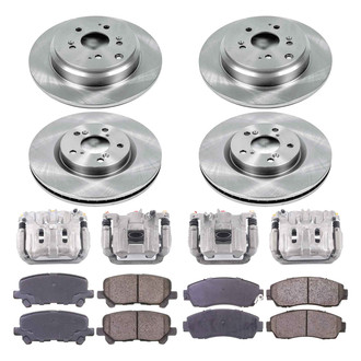 Callahan Brake Parts® - Plain Front and Rear Brake Kit with Calipers