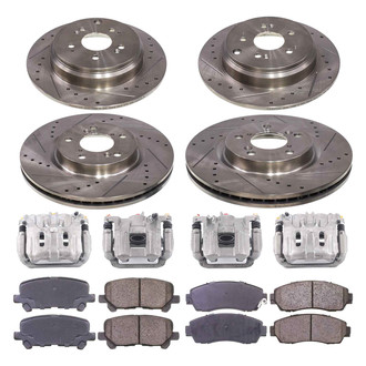 Callahan Brake Parts® - Drilled and Slotted Brake Kit with Calipers
