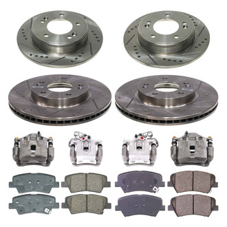 Callahan Brake Parts® - Drilled & Slotted Brake Kit with Calipers