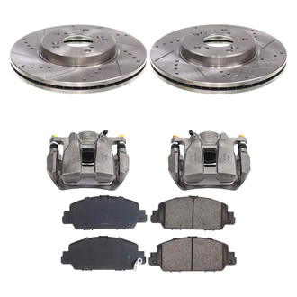 Callahan Brake Parts® - Drilled & Slotted Brake Kit with Calipers