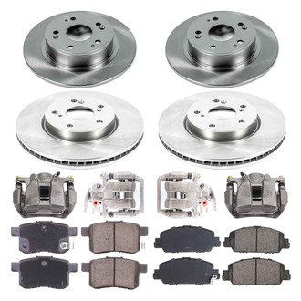 Callahan Brake Parts® - Plain Front and Rear Brake Kit with Calipers