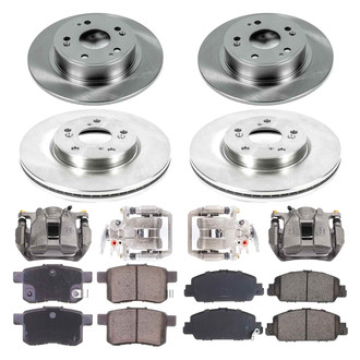 Callahan Brake Parts® - Plain Front and Rear Brake Kit with Calipers