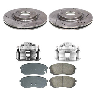 Callahan Brake Parts® - Drilled & Slotted Brake Kit with Calipers