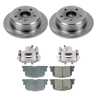Callahan Brake Parts® - Plain Rear Brake Kit with Calipers