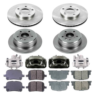 Callahan Brake Parts® - Plain Front and Rear Brake Kit with Calipers