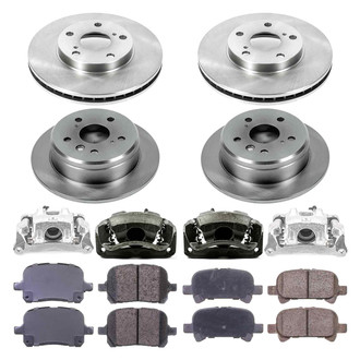 Callahan Brake Parts® - Plain Front and Rear Brake Kit with Calipers