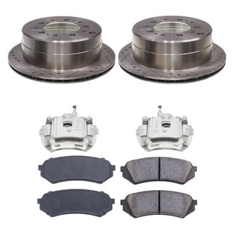 Callahan Brake Parts® - Drilled and Slotted Rear Brake Kit with Calipers