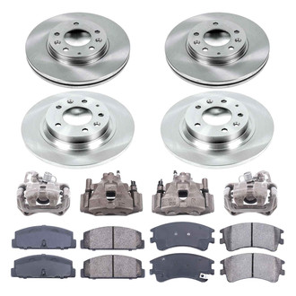 Callahan Brake Parts® - Plain Front and Rear Brake Kit with Calipers