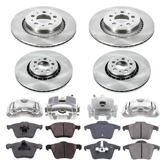 Callahan Brake Parts® - Plain Front and Rear Brake Kit with Calipers