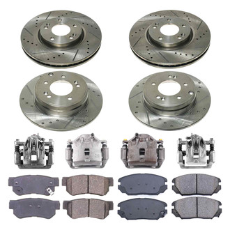 Callahan Brake Parts® - Drilled and Slotted Brake Kit with Calipers