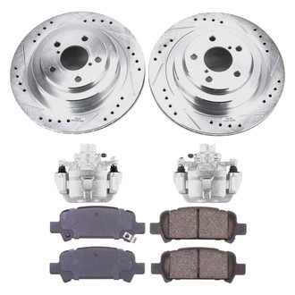 Callahan Brake Parts® - Drilled and Slotted Rear Brake Kit with Calipers