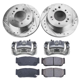 Callahan Brake Parts® - Drilled and Slotted Rear Brake Kit with Calipers