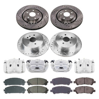 Callahan Brake Parts® - Drilled and Slotted Brake Kit with Calipers