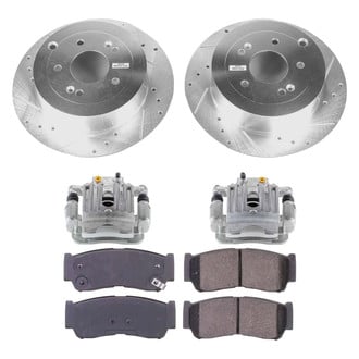 Callahan Brake Parts® - Drilled and Slotted Rear Brake Kit with Calipers