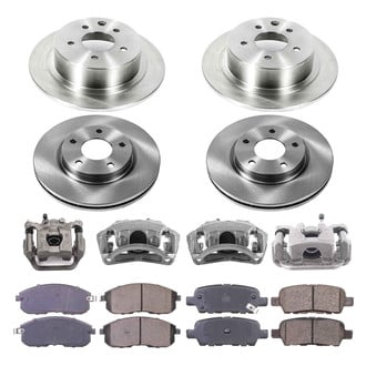 Callahan Brake Parts® - Plain Front and Rear Brake Kit with Calipers