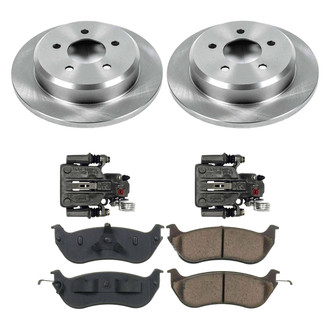 Callahan Brake Parts® - Plain Rear Brake Kit with Calipers