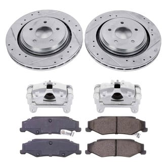 Callahan Brake Parts® - Drilled and Slotted Rear Brake Kit with Calipers