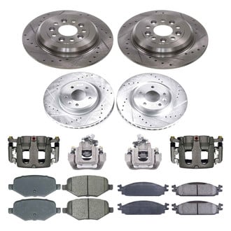 Callahan Brake Parts® - Drilled and Slotted Front and Rear Brake Kit with Calipers