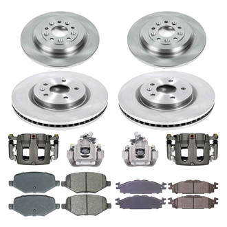 Callahan Brake Parts® - Plain Front and Rear Brake Kit with Calipers