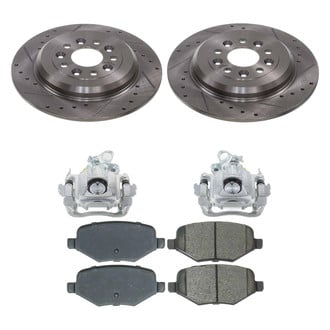 Callahan Brake Parts® - Drilled and Slotted Rear Brake Kit with Calipers