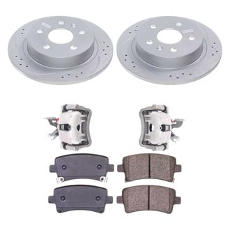 Callahan Brake Parts® - Drilled and Slotted Rear Brake Kit with Calipers