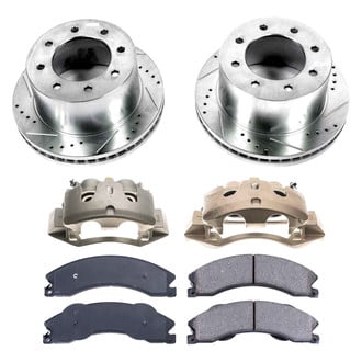 Callahan Brake Parts® - Drilled and Slotted Rear Brake Kit with Calipers