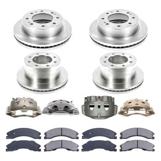 Callahan Brake Parts® - Plain Front and Rear Brake Kit with Calipers