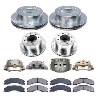 Callahan Brake Parts® - Drilled and Slotted Front and Rear Brake Kit with Calipers