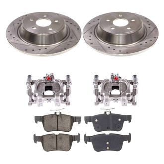 Callahan Brake Parts® - Drilled and Slotted Rear Brake Kit with Calipers