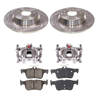 Callahan Brake Parts® - Drilled and Slotted Rear Brake Kit with Calipers
