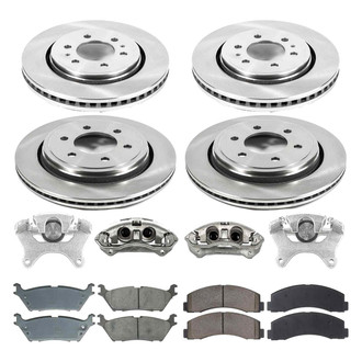 Callahan Brake Parts® - Plain Front and Rear Brake Kit with Calipers