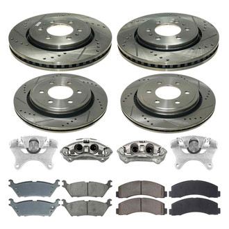 Callahan Brake Parts® - Drilled and Slotted Brake Kit with Calipers