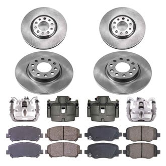 Callahan Brake Parts® - Plain Front and Rear Brake Kit with Calipers