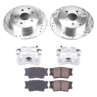 Callahan Brake Parts® - Drilled and Slotted Rear Brake Kit with Calipers