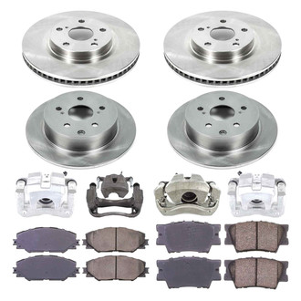 Callahan Brake Parts® - Plain Front and Rear Brake Kit with Calipers