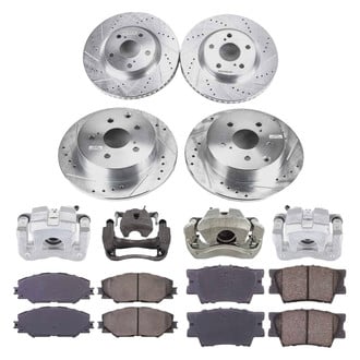 Callahan Brake Parts® - Drilled and Slotted Front and Rear Brake Kit with Calipers